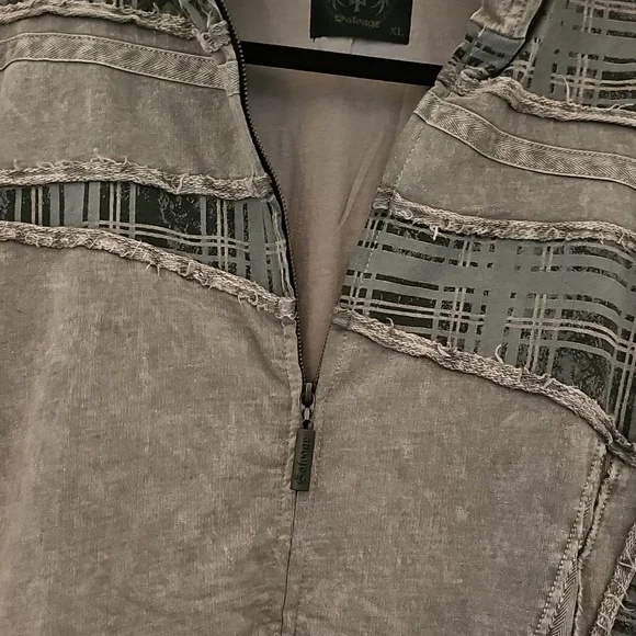 Salvage Gray Plaid Jacket With Hood - Picture 6 of 16